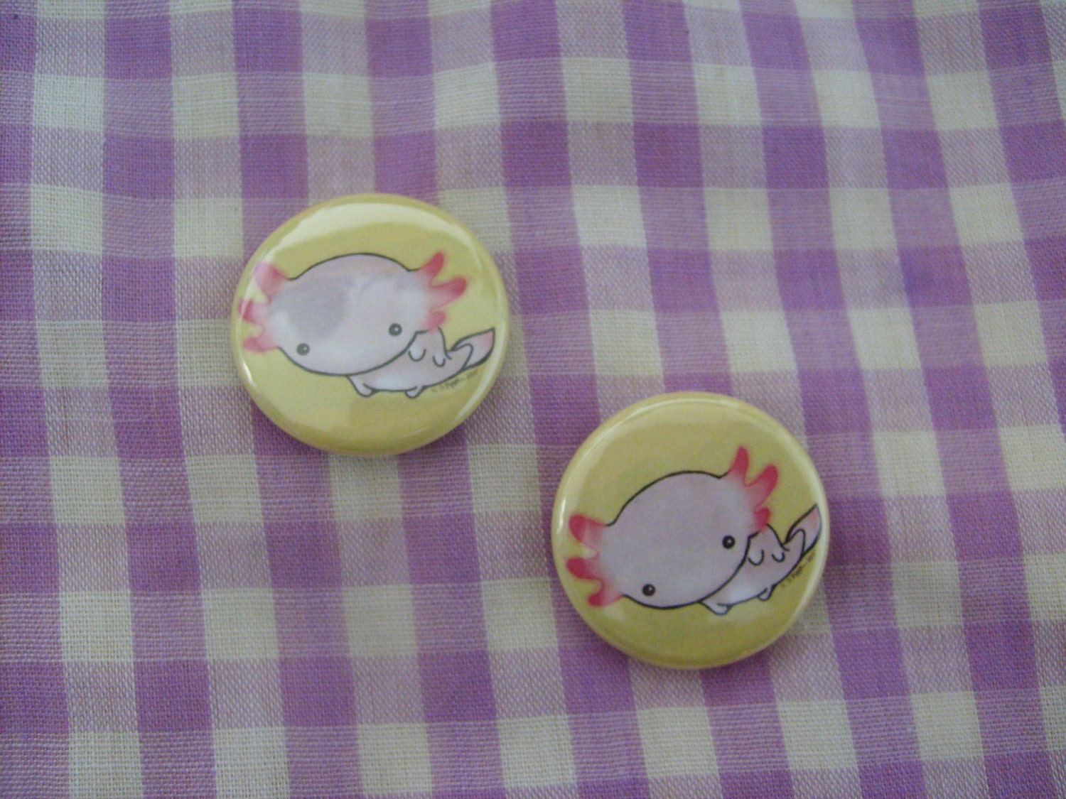 Kawaii Axolotl button badge