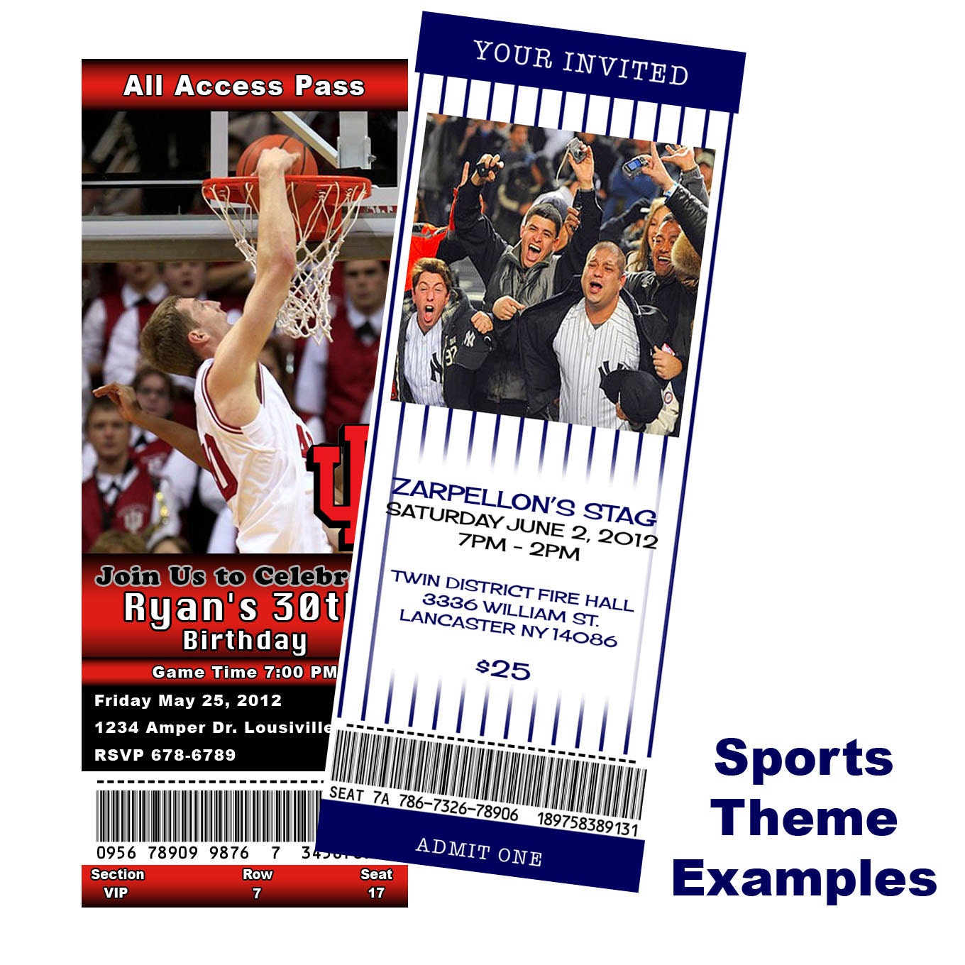 You can Print Custom Ticket birthday sports jack and jill save the date bachelor party invitation etc DIGITAL can order as well