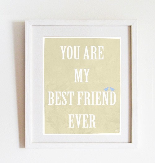 Best Friends art print gift room decor wall hanging