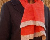 Knitted Cashmere Scarf in Blood Orange