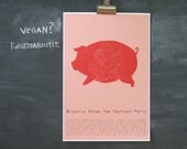 Brooklyn Knows the Tastiest Parts - neighborhood map & pig butchery poster