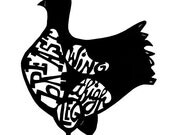 Papercut Chicken Butcher Diagram - 8.5 x 11 Print