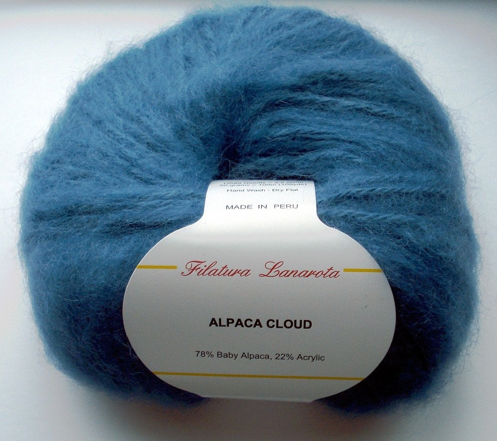 Blue Filatura Lanarota Alpaca Cloud Luxury Yarn Soft and Fluffy
