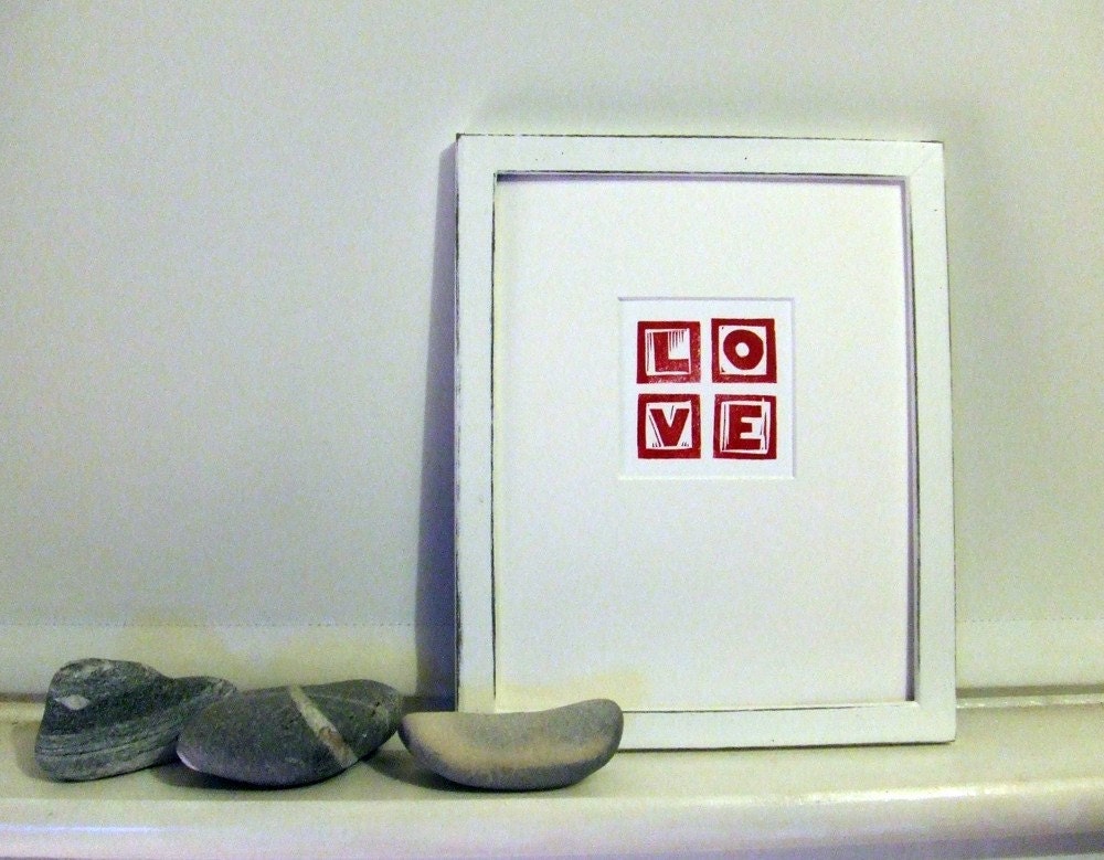 Linocut - A Little Love