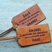 2 Custom Leather Luggage Tags - Up to 6 lines - Unique Gift for Boyfriends, Husbands, Brothers, Fathers Day, Heartfelt Groom Gift