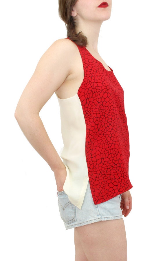Red Snake Silk Tank Top