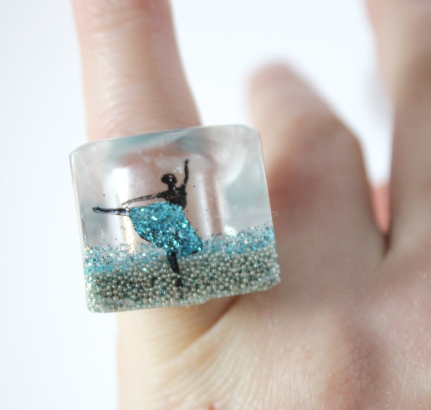 Blue Ballerina Resin Ring