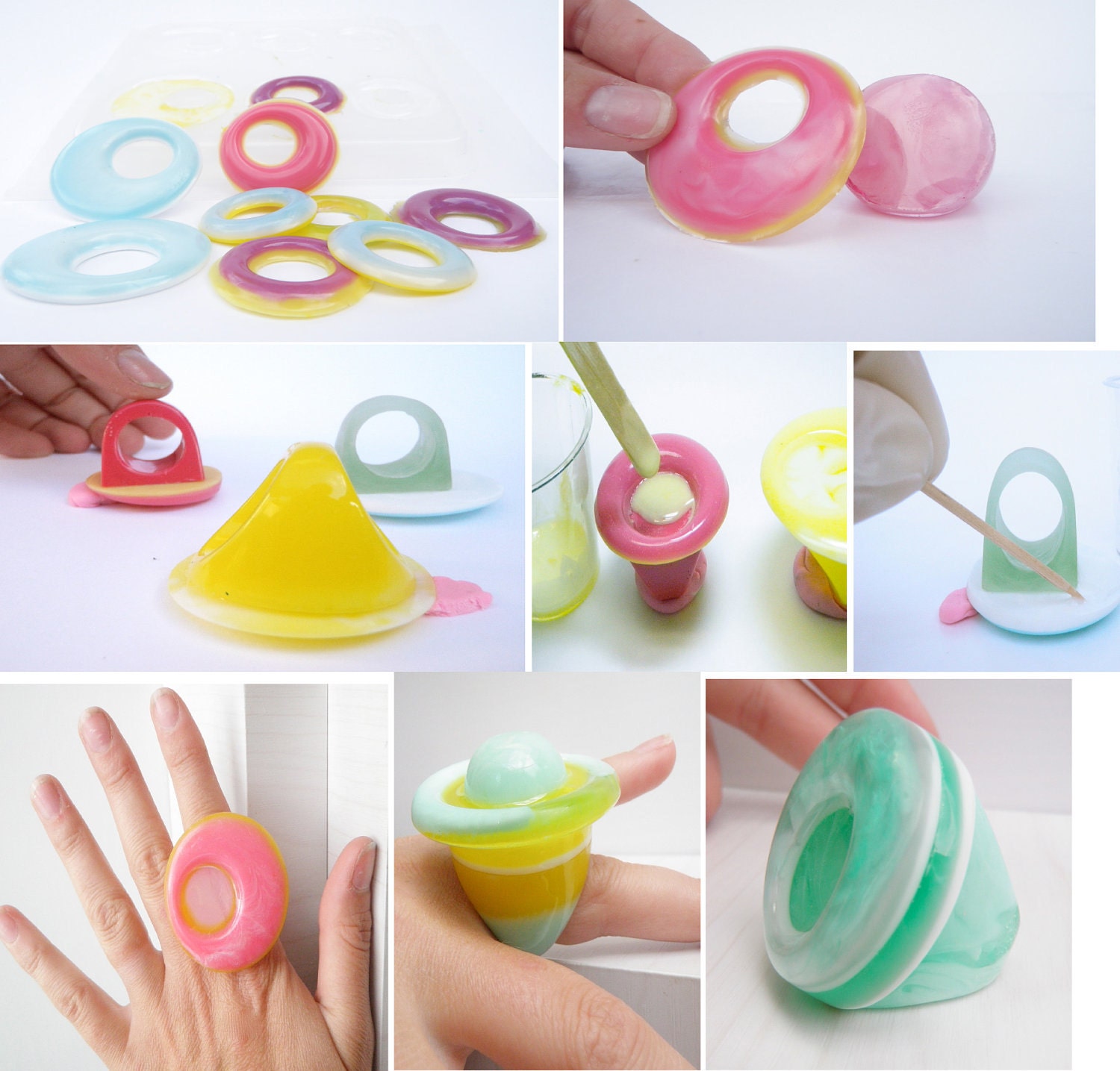 MIX n' MATCH Split Silicone Flat Rectangle Ring Mold (size 5)