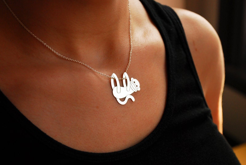 Sock Monkey Necklace