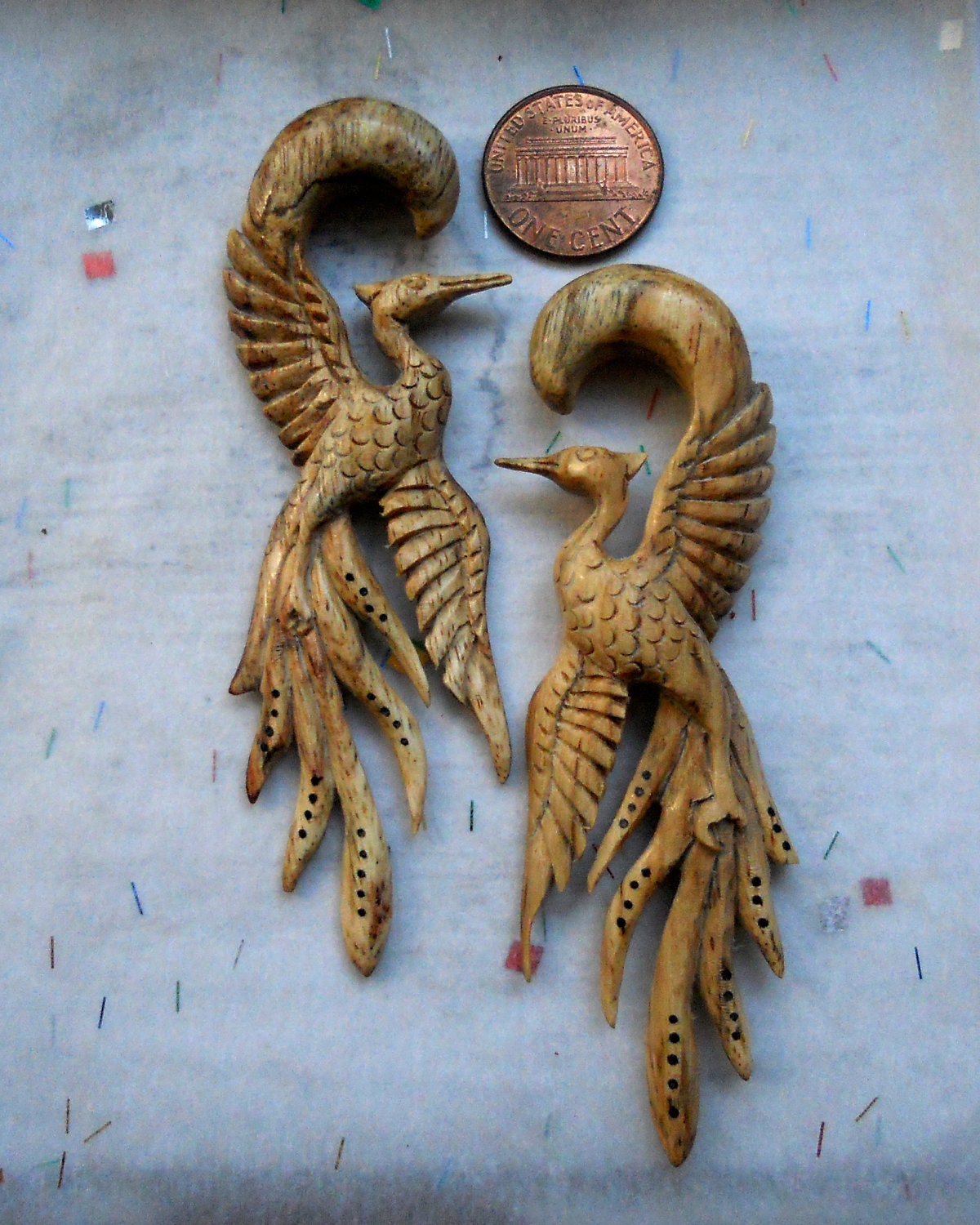 White Crane Ear plug 2 Gauge