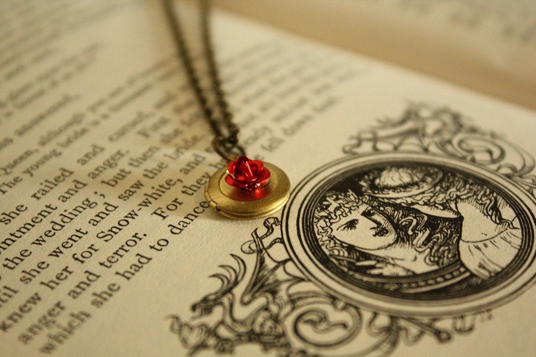 Fairy Tale Locket Necklace - Red Rose