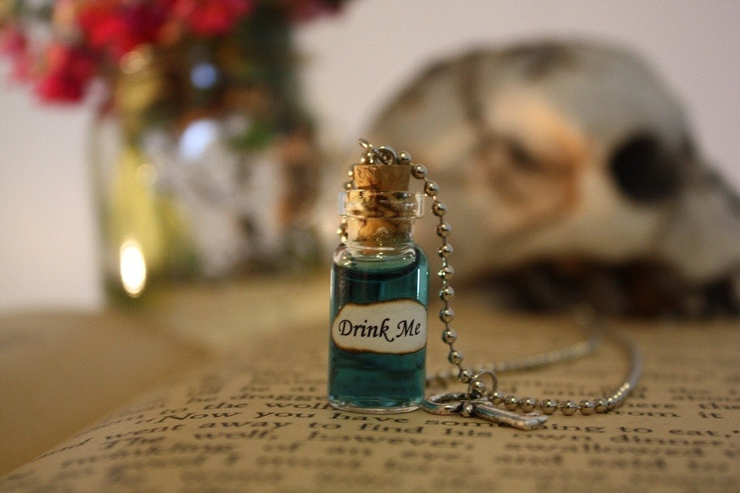 Alice in Wonderland Drink Me Vial Necklace