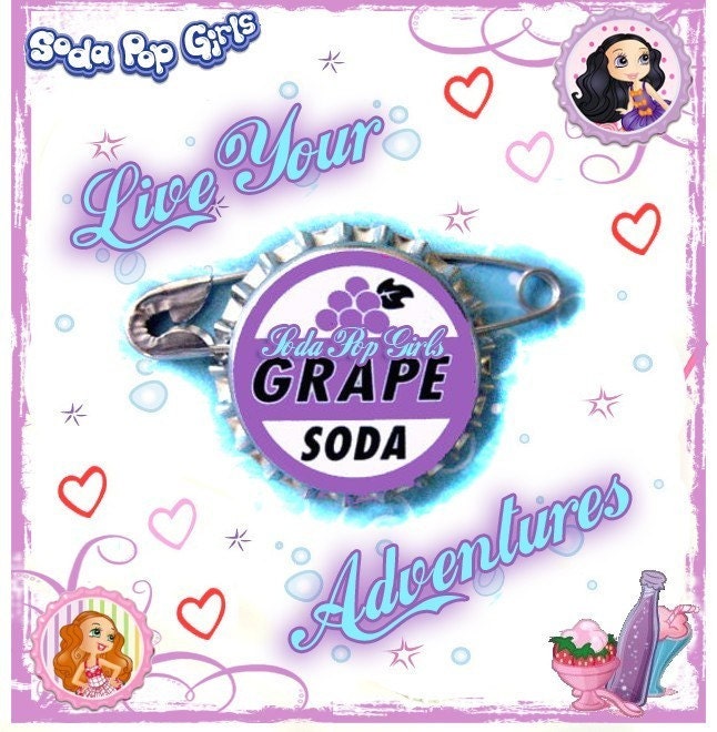 Disney Pixar Up Ellie Grape Soda Bottle Cap Pin by SodaPopGirls
