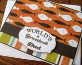 Worlds Greatest Dad with Fishing Theme - Handmade Father's Day Card