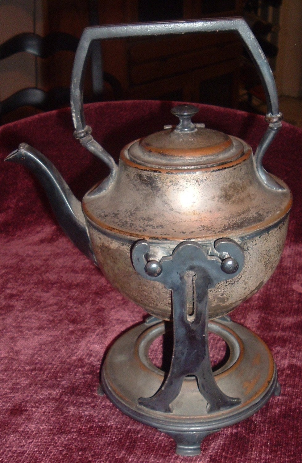 Items similar to Antique Tea Pot with Warmer on Etsy