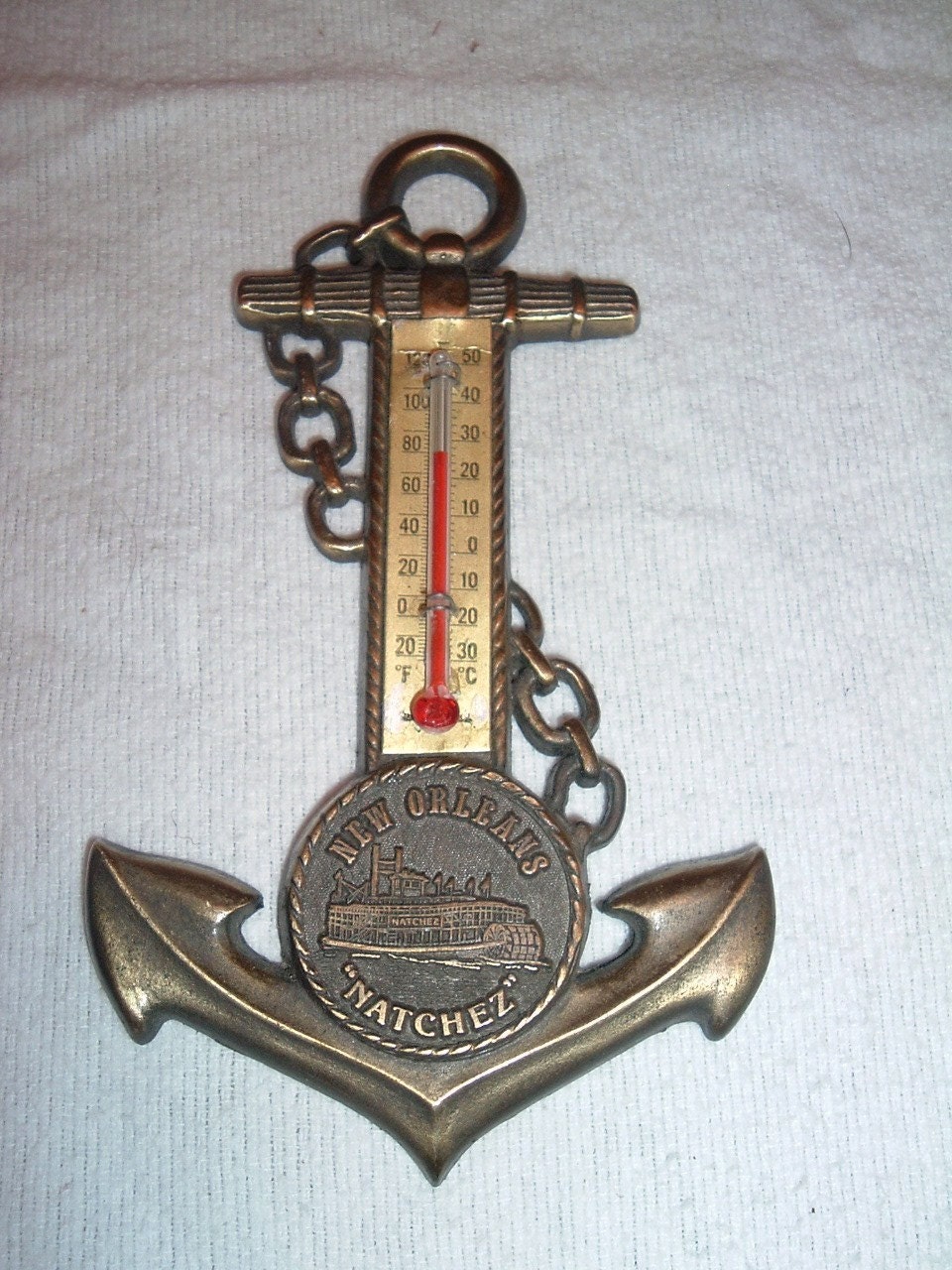 vintage brass anchor thermometer great for the boat poolside collectors piece or