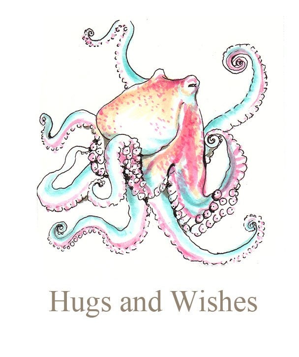 Hugs and Wishes notecard Get Well or Congratulations