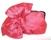 Silk Bow-Rhubarb-Bridal Clutch-Bridesmaid Clutch-Clutch Purse-Formal