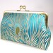 SALE - Peacock Clutches In Iridescent Silk Brocade-Set Of 5-Bridal Clutch-Bridesmaid Clutch-Wedding Purse