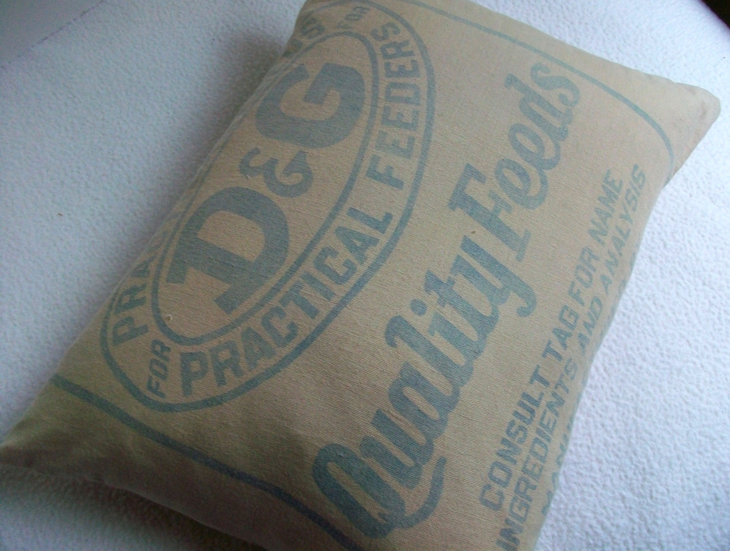 Throw Pillow Reclaimed Vintage Feed Sack