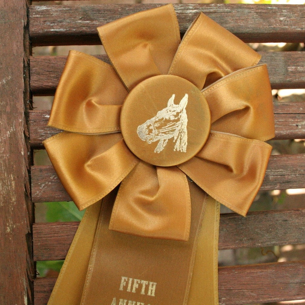 1960s sixth place horse rosette prize ribbon vintage
