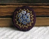 Plum Pretty Hand Embroidered Floral Brooch / Pin