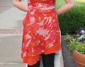 Orange and Floral Reversible Wrap