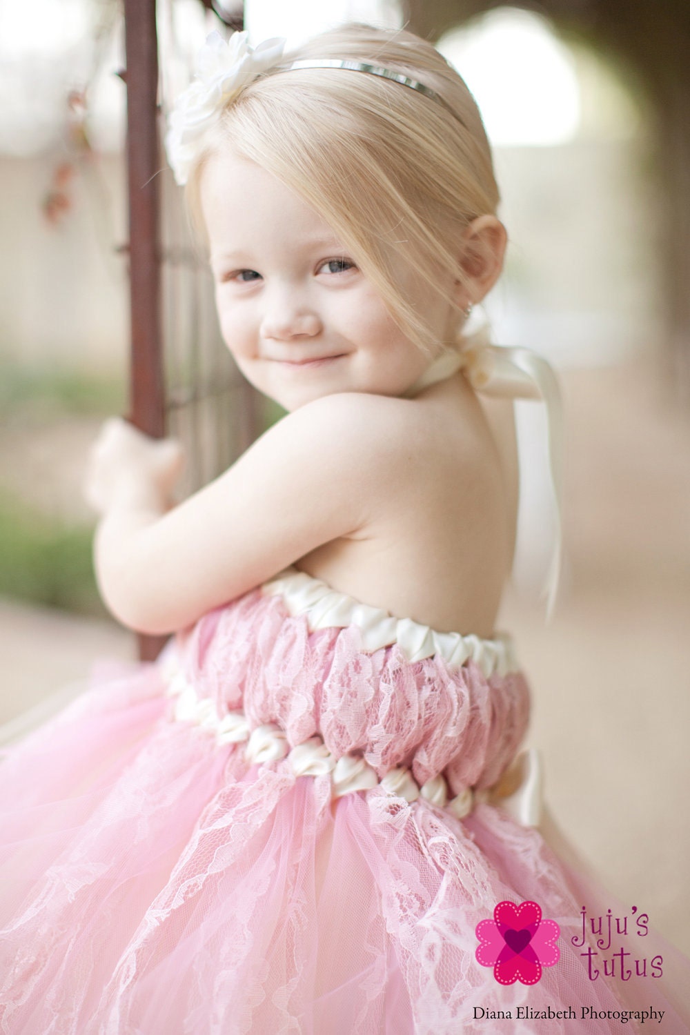 The Ella Flower Girl Dress, Shown in Rose, Size Small