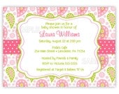 Paisley Baby Shower, Bridal Shower or Birthday Invitation (You Print)