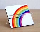 desk accessories rainbow colorful Business card holder office home desk organizer gift for him men dad under 20