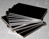 ATC / ACEO Blanks ... 20 Cards . Crescent Matboard . Mat Board . Poly Sleeves . Jet Black . Smooth Texture . Art Supplies . pH Neutral