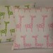 French blue and brown giraffe valance, kids room, children's decor, 42 x 16 inches, custom sizes available