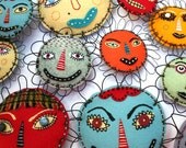 Mixed Media Flower Face Folk Art, Buttercup
