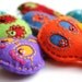 Day of the Dead Felt Skull Garland Banner, handstiched with bright colors, small