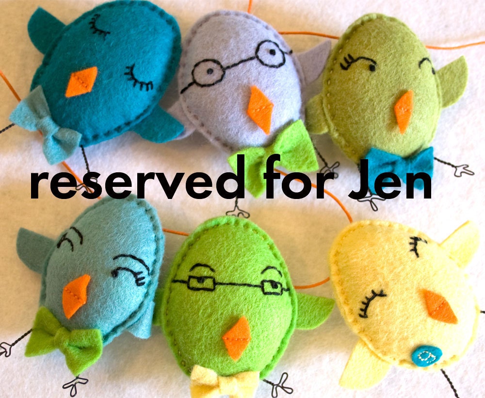 Easter chick hand-embroidered garland bunting