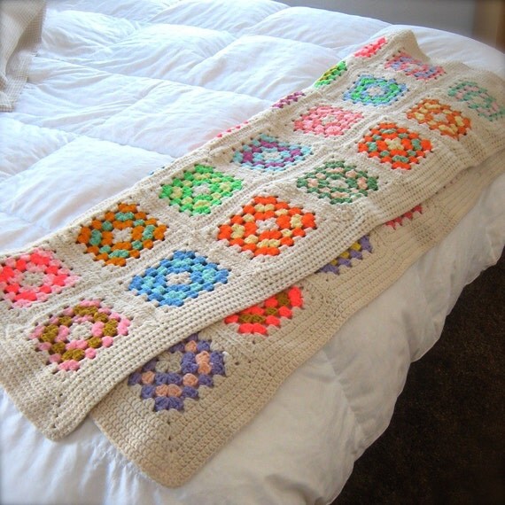 SALE-Sweet as Candy Granny Square Afghan