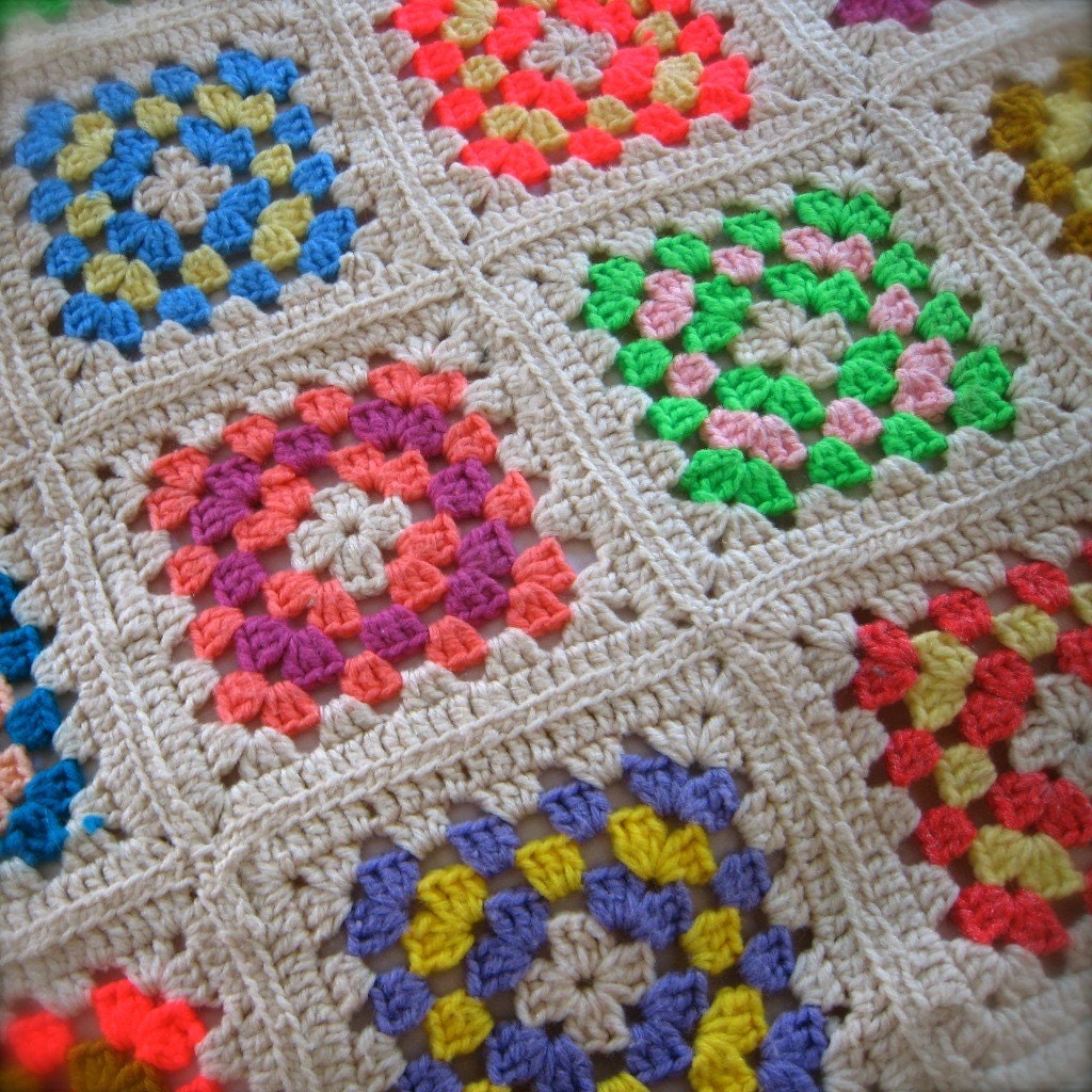 SALE-Sweet as Candy Granny Square Afghan