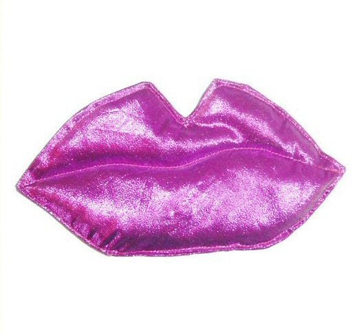 Kiss - fuschia pink metallic foil LIPS fascinator or brooch pin Glamour