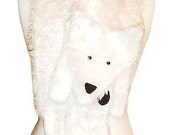 Plush Fun Fox Stole pure white faux fur animal scarf