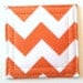 Set of 4 Coasters made w/ Designer fabric Chevron in Orange, Tangerine