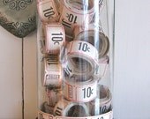 50 vintage tickets white tickets, diy supplies, roll of tickets, collage tickets, carnival ride tickets, price tickets, 10 cents