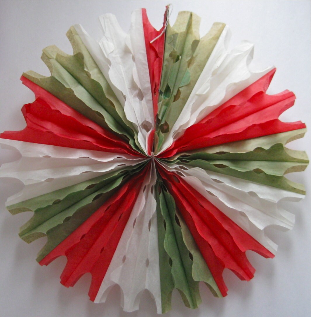 Items similar to 4 vintage christmas honeycomb decorations on Etsy