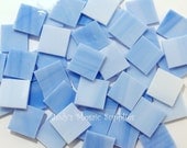 Light Blue Glass Tiles Tesserae Mosaic Squares - 100 1/2 Inch Tiles (or 150 3/8 Inch)
