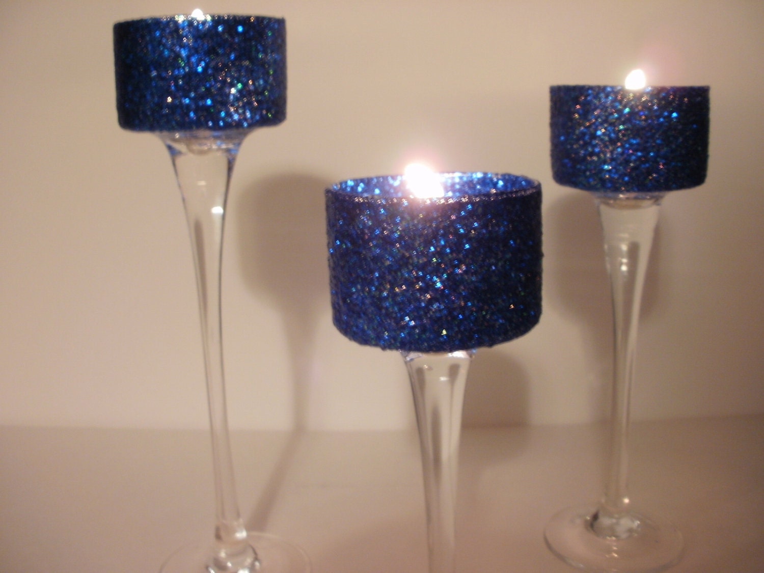 Wedding Centerpieces Navy Blue Simple Elegance Gel 3 Piece by Silk N Lights Designs