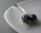 sterling silver earrings  -  semi-precious amazonite  -  light and shade