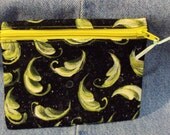 Feathers   zipper coin purse, gift card bag, cosmetics, jewelry bag, pouch, gadgets, ipod