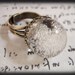 UNDER THE SEA, antique brass adjustable ring with vintage resin bubble cab