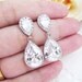 Wedding Bridal Earrings Bridesmaid Earrings Bridal Jewelry clear white large cubic zirconia Crystal tear drop Earrings Bridesmaid Gift