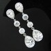 Wedding Jewelry Bridal Jewelry Bridal Earrings Dangle cubic zirconia connectors and clear white (L) cubic zirconia Crystal tear drops