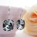 SET of 4 Bridal Earrings Bridesmaid Earrings Rodium plated Sterling Silver Ear hooks and Crystal Silver Night Swarovski Crystal Square drop